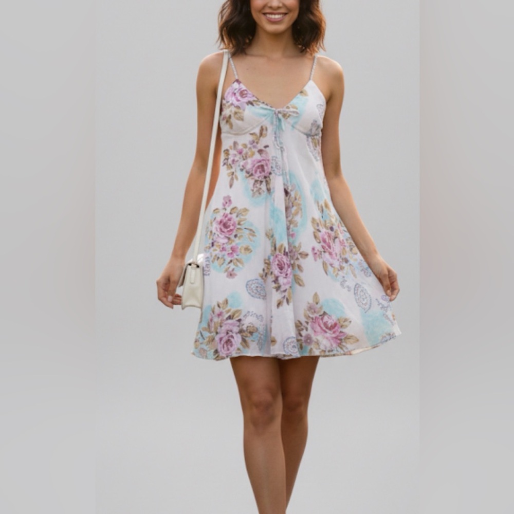 Nolita Y2k Babydoll Minidress Floral Print Women's Nightgown Fairycore Milkcore